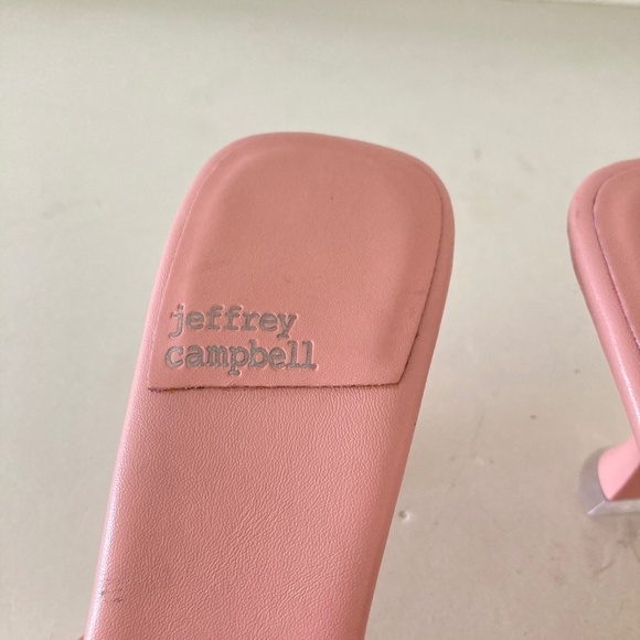 NWOT Jeffery Campbell Anthropologie Square Toe Pink Leather Mule Heels - Picture 5 of 8
